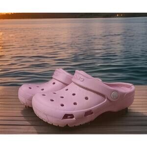 Girls Light Pink Crocs Clogs Water Shoes Size 2 J J2 Juniors Summer Sandals